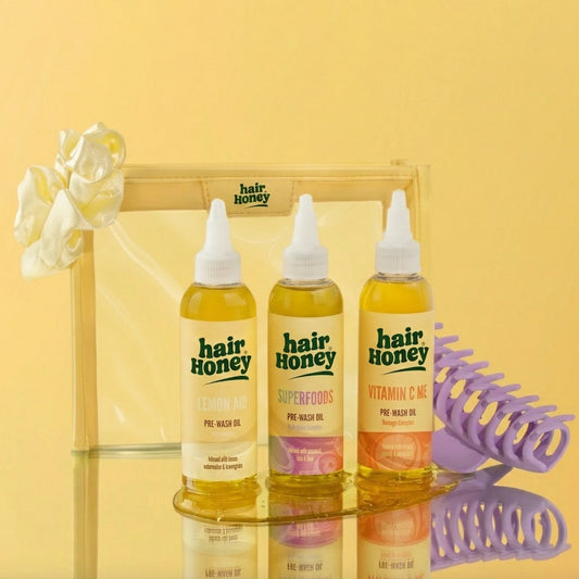 Ready Set Glow Summer Hair Care Premium Bundle displayed with vibrant packaging and various product bottles.