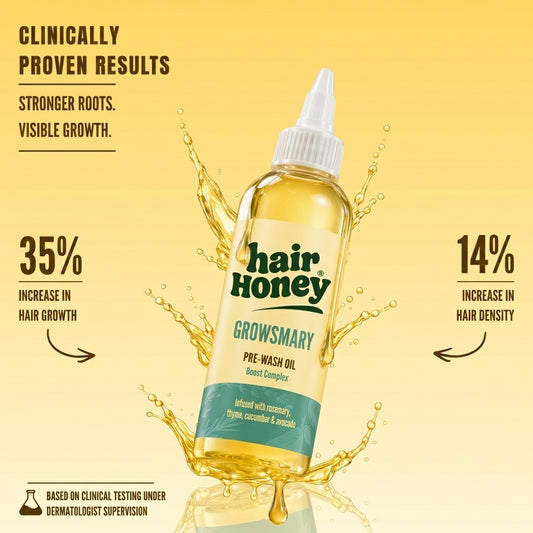 GROWSMARY Pre-Wash Treatment for Thinning Hair displayed with natural ingredients.