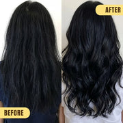 Rapunzel Pre-Wash Hair Oil for Growth Boost surrounded by natural ingredients and hair care tools.