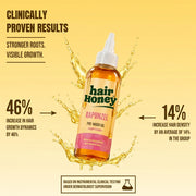 Rapunzel Pre-Wash Hair Oil for Growth Boost on a vanity, showcasing its elegant packaging and branding.